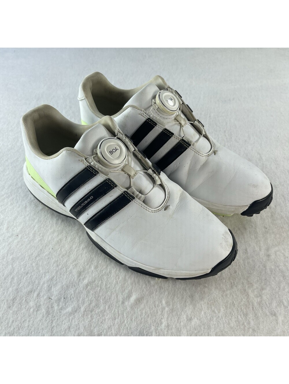 Adidas BOA Men's Spiked Golf Shoes Bounce Leather White/Black Size 6 1/2